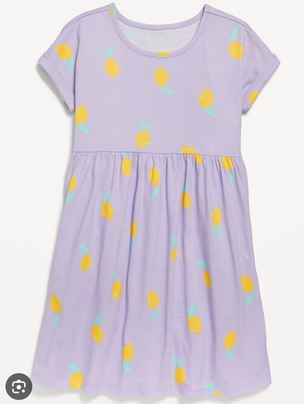 Old Navy Girls' Lavender Lemon Print Short-Sleeve Jersey Dress